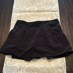 Black Lululemon Pace Rival Mid Rise Skirt
